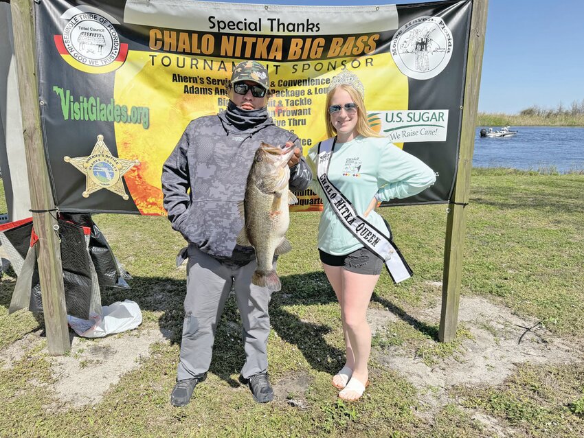 Marshall Tommie placed second with a bass weighing 7.09 pounds. [Courtesy photo]