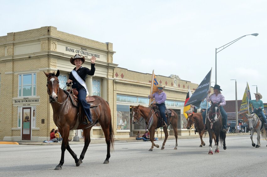OKEECHOBEE -- Riders brought up the end of the Speckled Perch Festival Parade in downtown Okeechobee on March 9. [Photo by Katrina Elsken/Lake Okeechobee News]