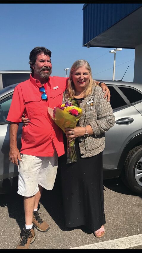 Janice Pietro (pictured with her husband Brian) has earned her second Mary Kay car..[Phot courtesy Janice Pietro]
