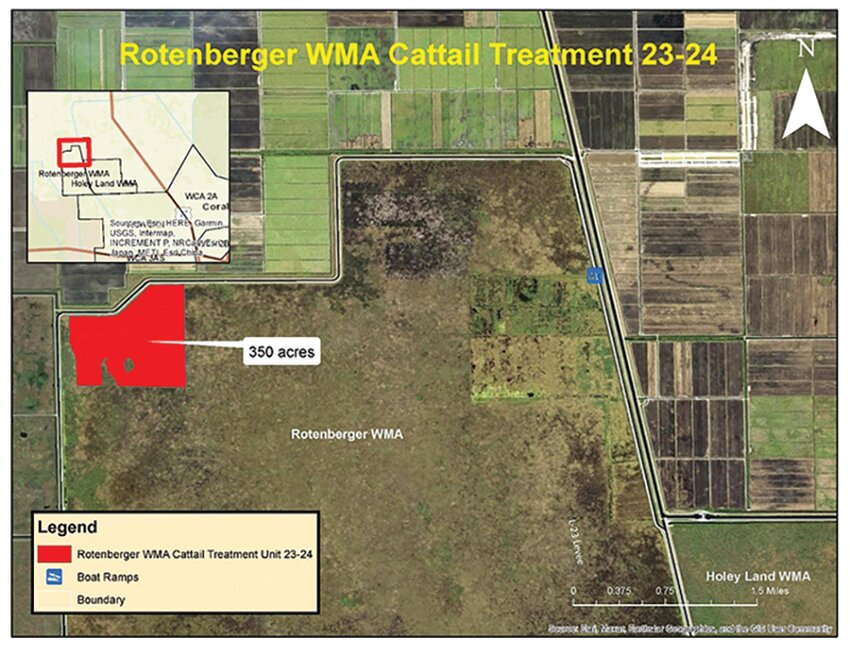 Aerial treatment area (red polygon) at Rotenberger WMA. [Map courtesy FWC]