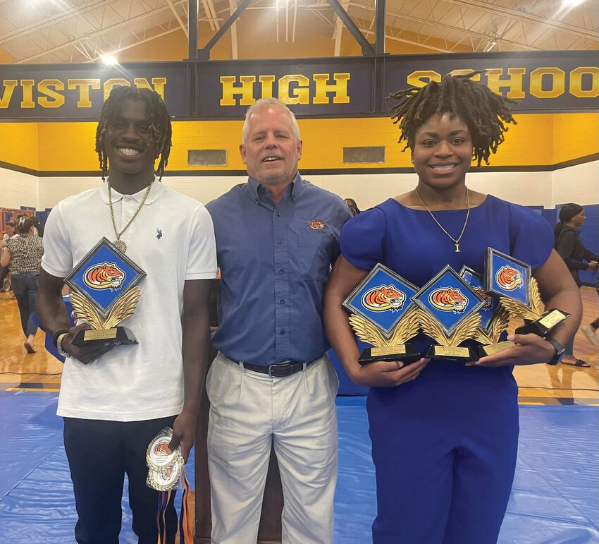 From left to right:Jerrmyll Ray, Pete Walker, and Imani Greaves. (Photo courtesy CHS Athletics/Lake Okeechobee News)