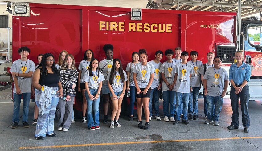 Students visted Okeechobee County Fire Rescue during part of their two week leadership camp. (Photo courtesy OCED/Lake Okeechobee News