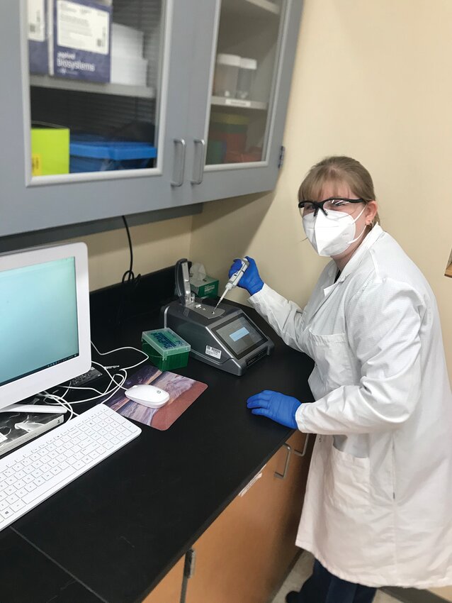 Stephanie Brown, new state specialized agent for food science for UF/IFAS Extension, in a lab.