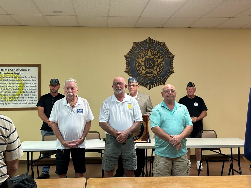 The Sons of the American Legion were sworn in on July 1. Commander Joseph Criswell, Senior Vice David Drawdy and adjutant Tommy Denny.