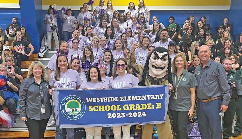 Hendry County School District recognized Westside Elementary for achieving a B school grade. [Photo courtesy Hendry County School District]