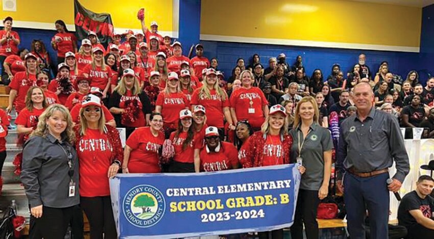 Hendry County School District recognized Central Elementary for achieving a B school grade. [Photo courtesy Hendry County School District]