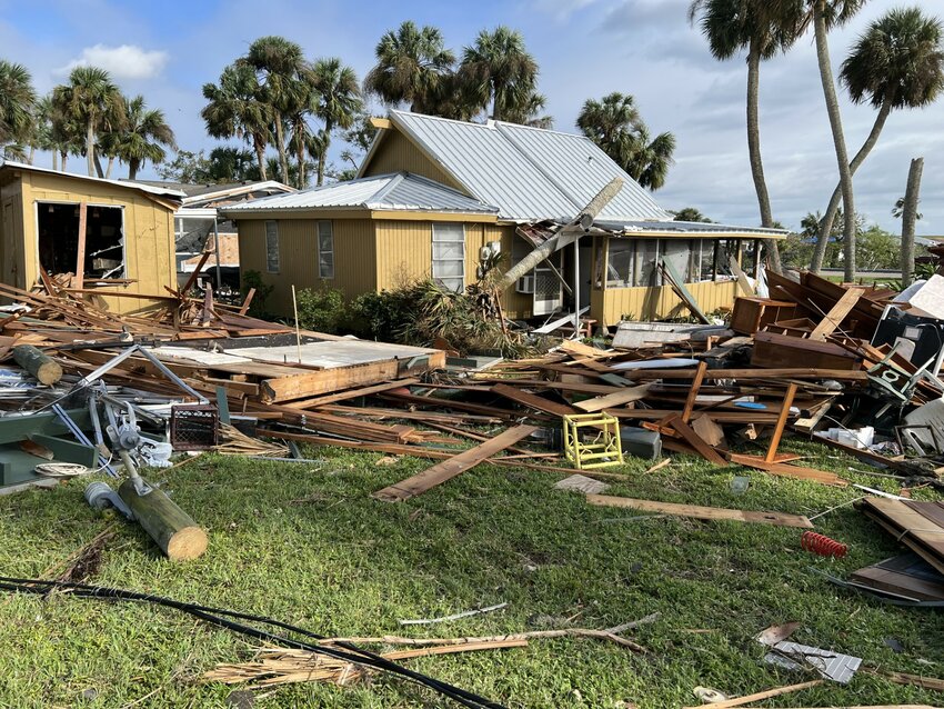 Lakeport tornado damage Oct. 10, 2024 [Photo by Katrina Elsken/Lake Okeechobee News}