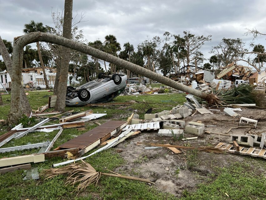 Lakeport tornado damage Oct. 10, 2024 [Photo by Katrina Elsken/Lake Okeechobee News}