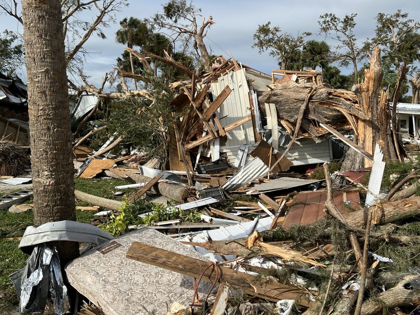 Lakeport tornado damage Oct. 10, 2024 [Photo by Katrina Elsken/Lake Okeechobee News}