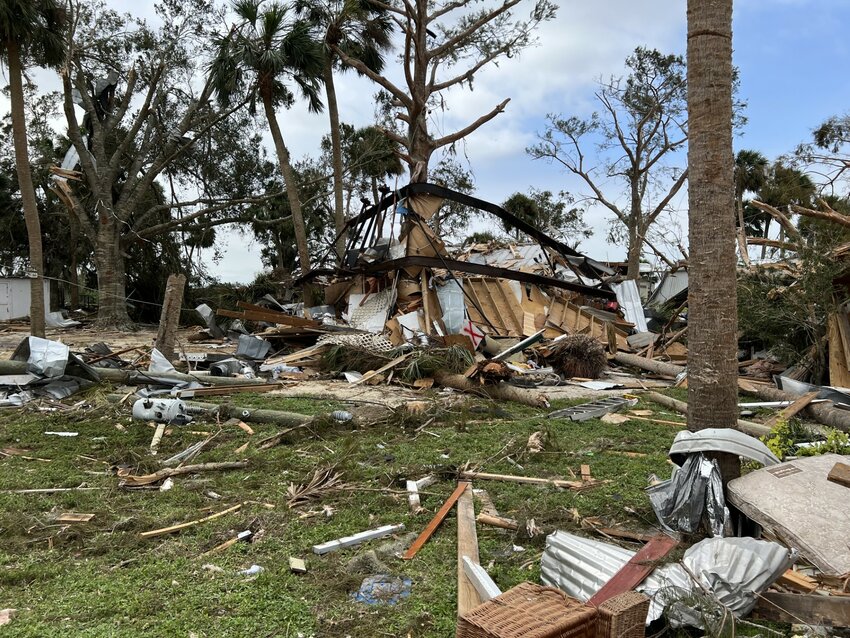 Lakeport tornado damage Oct. 10, 2024 [Photo by Katrina Elsken/Lake Okeechobee News}