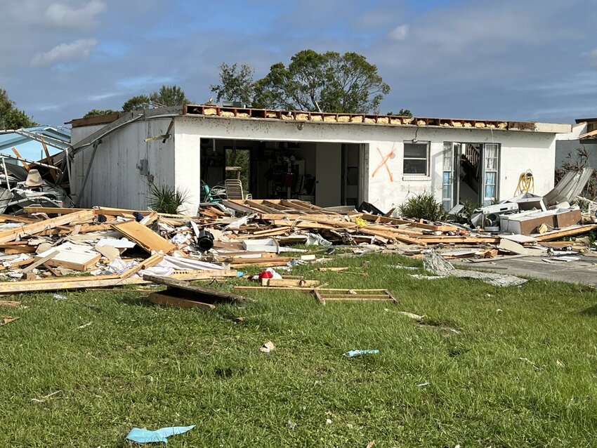 Lakeport tornado damage Oct. 10, 2024 [Photo by Katrina Elsken/Lake Okeechobee News}