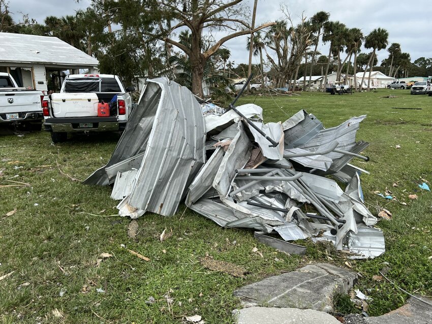 Lakeport tornado damage Oct. 10, 2024 [Photo by Katrina Elsken/Lake Okeechobee News}