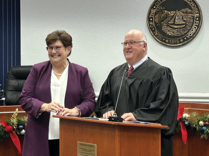 Tuesday morning, Dec. 31. Clark served as vice mayor during her last term and said her goal is to serve her city as well as her father served the city of Belle Glade during his life time..[Photo by Cathy Womble/Lake Okeechobee News]