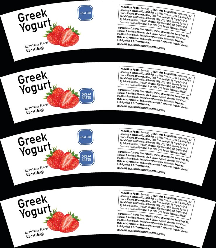 Respondents indicated their willingness to pay for yogurt featuring these four labels.