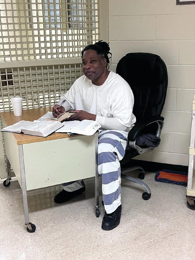 Telly Andrews, a non-violent offender, has.made remarkable strides during his time at.the Okeechobee County Jail, transforming.his life and the lives of other inmates.through his commitment to spiritual.growth. Since June 2023, Andrews has been.working diligently towards becoming an.ordained pastor, guided and supported by.jail staff..[Photo courtesy Jarrett Romanello]