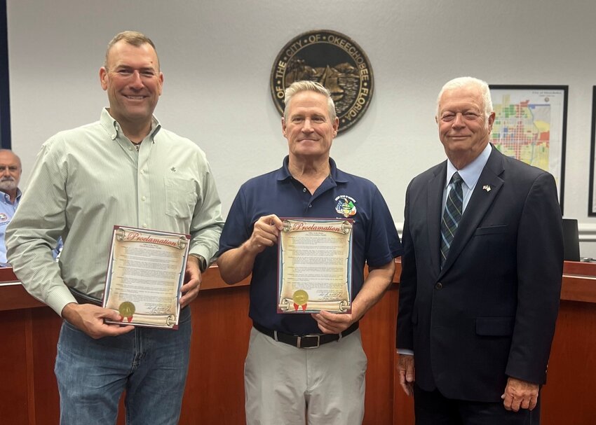 Mayor Watford Proclaims the month of March 2025, Irish American Heritage Month.
Pictured is Brad Phares and Raymond P. Lynch of the Ancient Order of Hibernians as well as Mayor Watford.