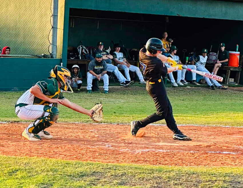 Collin Fairbanks takes a swing at a pitch at Glades Day. [Photo courtesy Clewiston Baseball]
