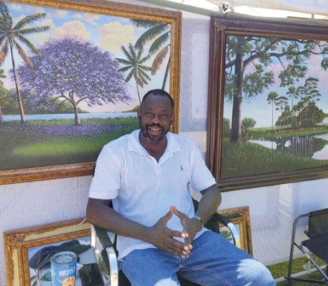 Second generation Florida Highwaymen artist Richard Edwards will be exhibiting and selling at the Earth Day Festival. [Photo courtesy Highlands Hammock State Park]