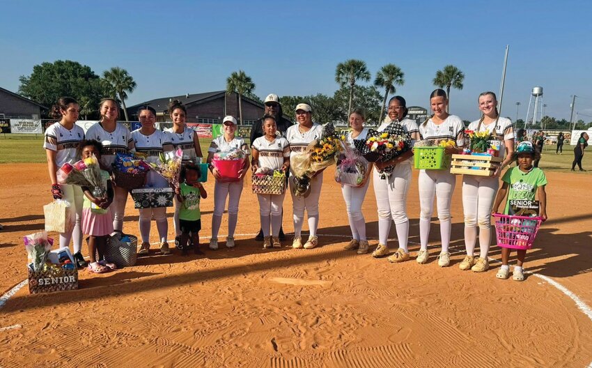 The Lady Terriers honored Preslynn Baker on Senior Night. [Photo courtesy Moore Haven Athletics]