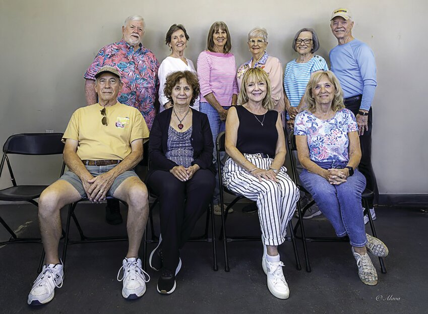 Front row from left to right: Emmett Trammell, Maria Gutierrez Busbee, Rachel Collier Parrish, Cherry Bridges Delaune.Back row from left to right: Franklin Shutts, Susan Weaver McCarthy, Patsey Dooley Gordon, Robin Thomas Hollingsworth, Marlyn Rabin, Larry Kersey.  [Photo courtesy Ibrahim Alava Jr.]