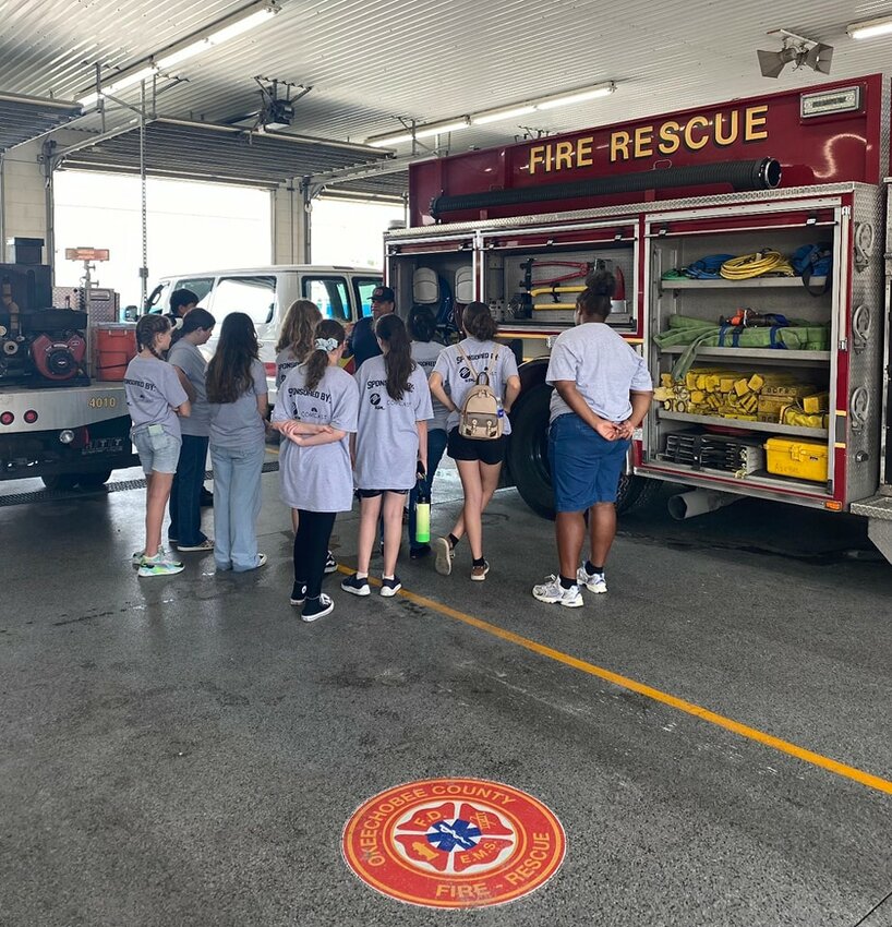 B shift and Fire Prevention Bureau gave the student’s of the Okeechobee Junior Youth Leaders Camp a tour of EOC, station 1, & our training tower yesterday alongside Okeechobee County Sheriff's Office  for their summer camp safety day! Thanks for visiting!!