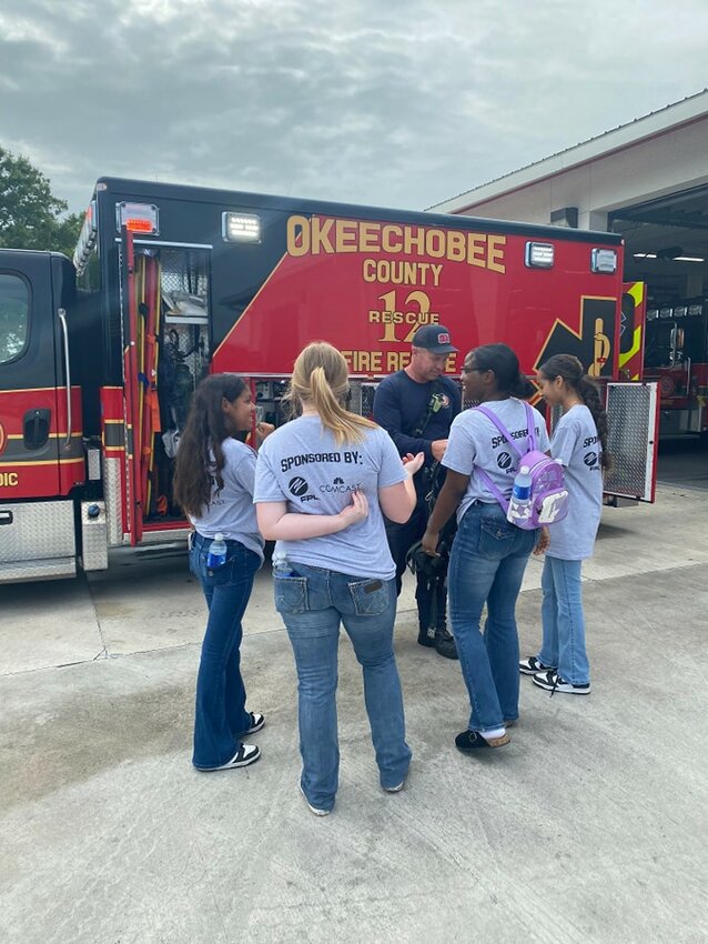 B shift and Fire Prevention Bureau gave the student’s of the Okeechobee Junior Youth Leaders Camp a tour of EOC, station 1, & our training tower yesterday alongside Okeechobee County Sheriff's Office  for their summer camp safety day! Thanks for visiting!!