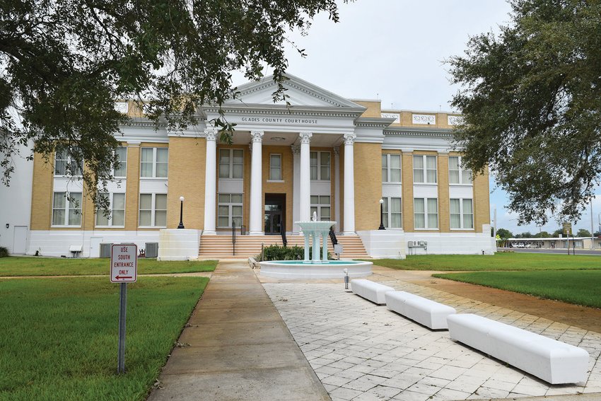 Glades County&rsquo;s stately courthouse, built in the 1920s,