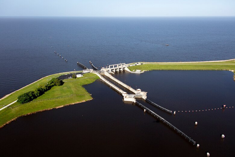 Port Mayaca Lock and Dam and Lake Okeechobee.