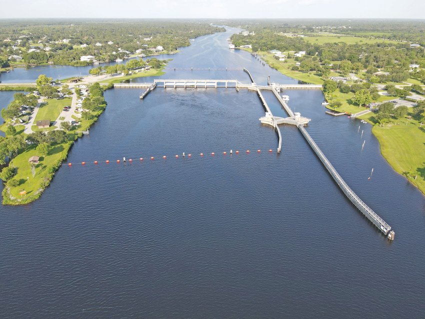 The W. P. Franklin Lock and Dam, is located along the Caloosahatchee River, approximately 33 miles upstream of the Gulf Intracoastal Waterway and about 43 miles downstream of the Julian Keen Jr. Lock at Moore Haven, where the river meets Lake Okeechobee. The U.S. Army Corps of Engineers constructed the dam in 1965 for flood control, water control, prevention of salt-water intrusion, and navigation purposes. The Corps currently manages five locks along the 152-mile Okeechobee Waterway.