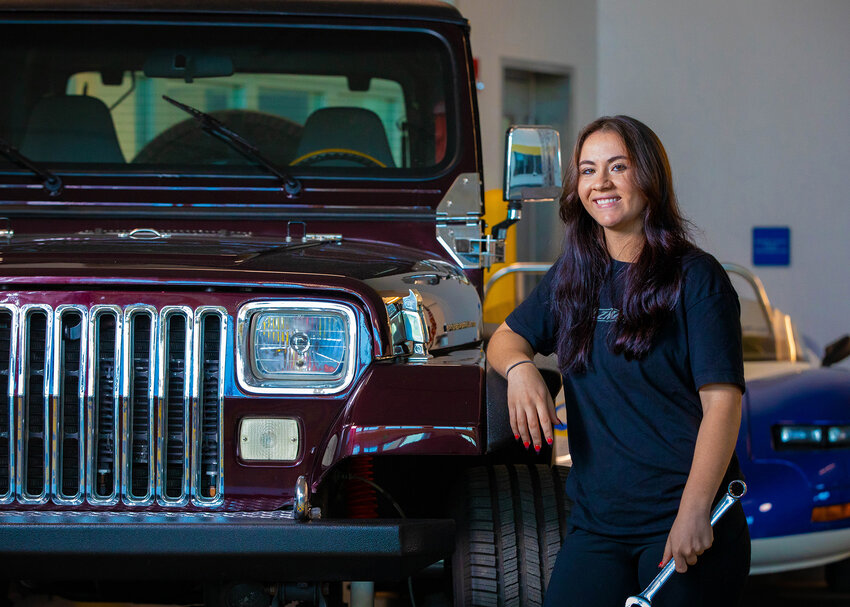 Sophia Moleiro is finishing her degree in Automotive Service Management Technology. She was the only woman in her class and received a lot of stares until she got the highest grade, which earned her the respect of her male classmates.