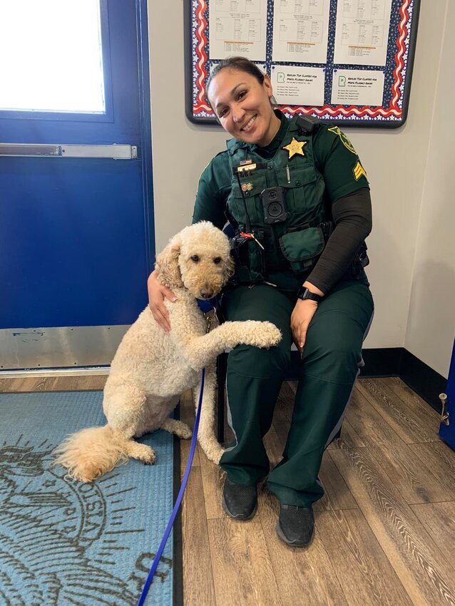 LABELEE -- Upthegrove Elementary School Eagles were&nbsp; excited to welcome Sadie the therapy dog back to school on Jan 22.&nbsp; [Photo courtesy Upthegrove Elementary School]
