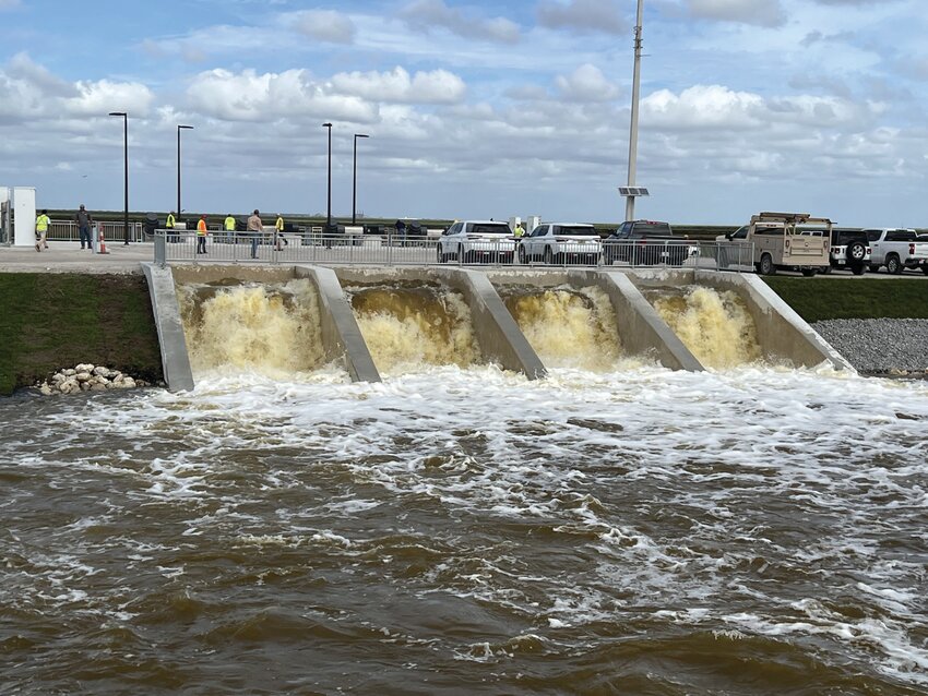 Pumps move water from Lake Okeechobee to the newly completed section of the Everglades Agricultural Area Stormwater Treatment Area.