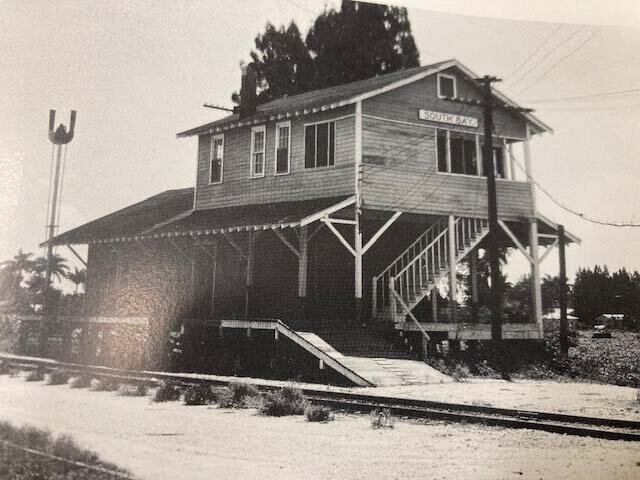 Florida East Coast&rsquo;s South Bay station was identical to the one at Belle Glade. Both were built with a second story to house the stationmaster and his family due to the lack of available housing at the time.
