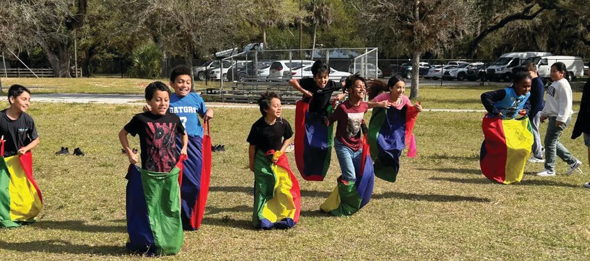 LABELLE -- Sack races were part of the fun at Upthegrove Elementary School's Fun Day on Feb. 23. [Photo courtesy UES]