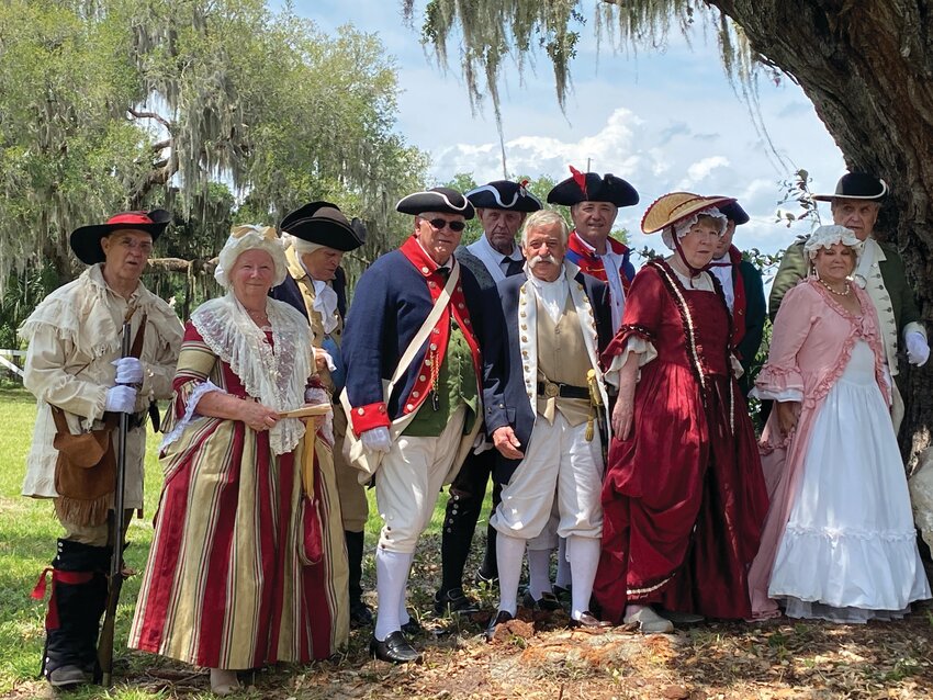 Sons and Daughters of the American Revolution with Butch and Donna Thompson, owners of the property during the dedication. [Photo courtesy Daughters of the American Revolution]