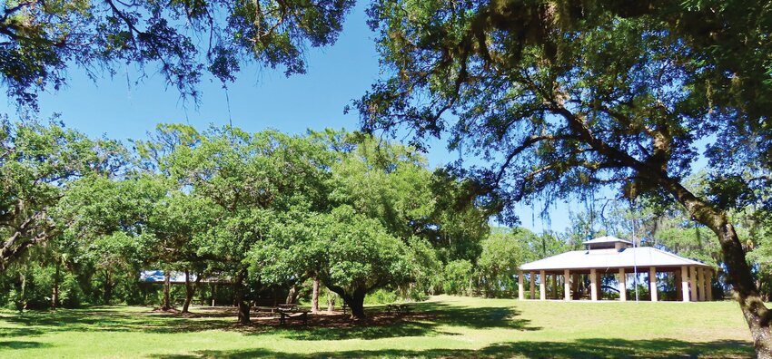 Larry R. Luckey, Sr. Indian Mound Park pavilion area is used for community events. [Photo courtesy Friends of Glades County Parks].