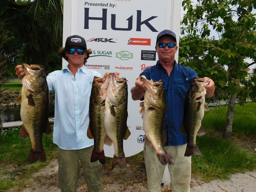 CLEWISTON -- Daniel and Kane Weekly caught 25.38 pounds of bass to win the second qualifying tournament in the Roland Martin Marine Center Series tournament on July 20.