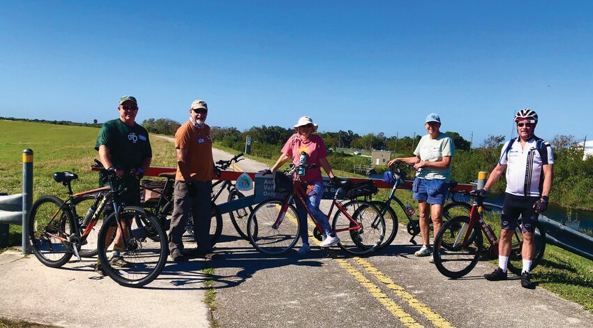 The inaugural Florida Trail Association (FTA) Iron Eagle Cycle and Stroll was held Nov. 16. This is a monthly event in Okeechobee County offering a 3-mile morning hike or 9-mile bike ride on the Florida National Scenic Trail (FNST) followed by a lunch gathering at Iron Eagle Grill. Mark your calendars now to join the group at the next one Dec. 14 to learn more about the 1,584-mile  FNST and the 19 local chapters of Florida Trail Association volunteers who have maintained it since 1964. The event is co-hosted by FTA Chapters Tropical Trekkers and Fisheating Creek. [Photo courtesy FTA Fisheating Creek Chapter]