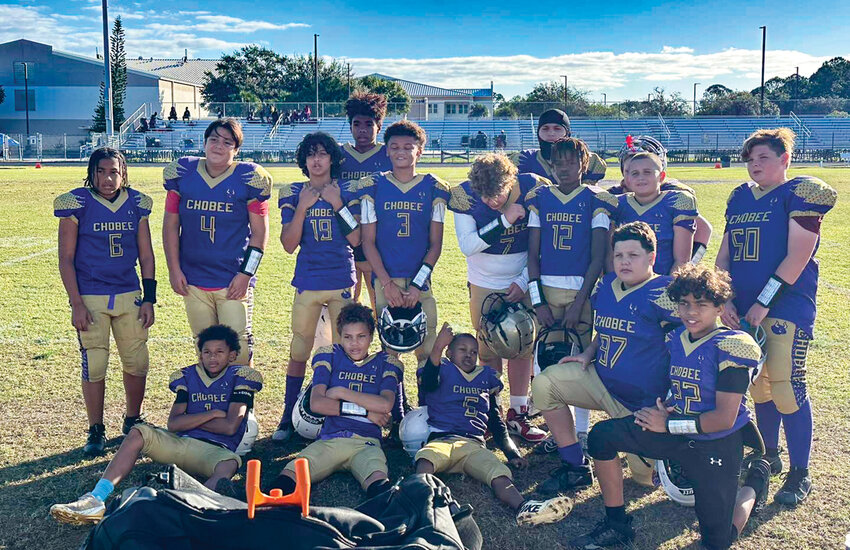 The 12U Chobee Bulls celebrate their win in the playoffs. [Photo courtesy Chobee Bulls]