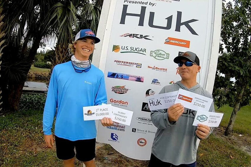 CLEWISTON -- Brian and Brice Prowant won the November qualifier of the Roland Martin Marine Center Series. [Photo courtesy Roland Martin Marine Center]