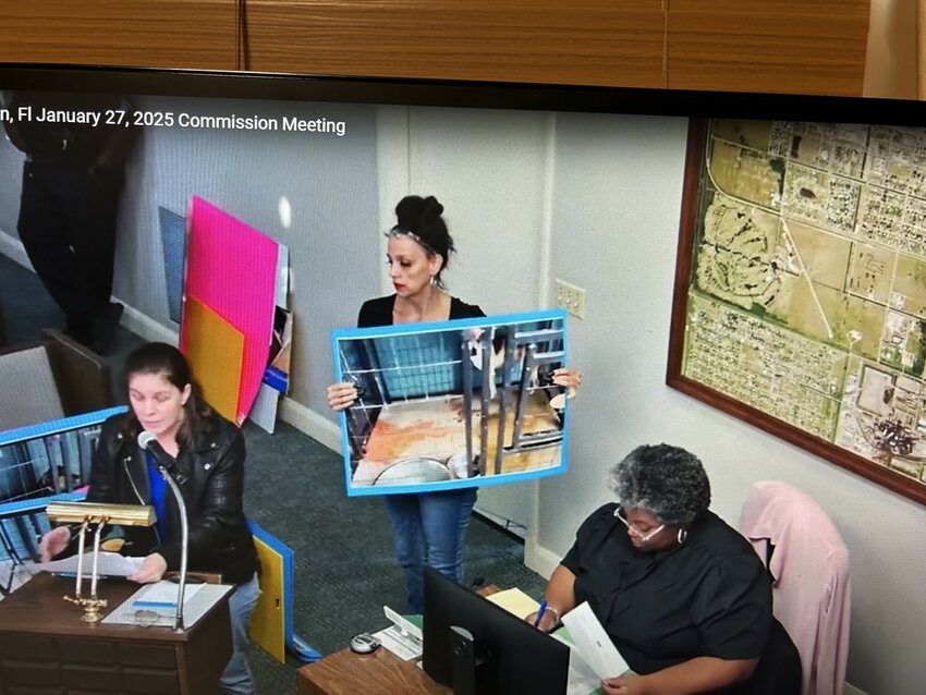Animal Rescue owners and workers speak to Clewiston City Commission about the Clewiston Animal Control