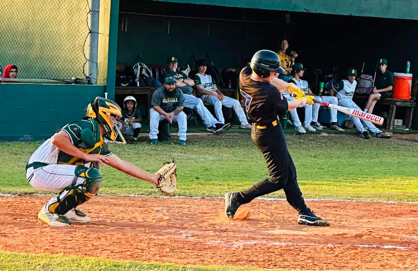 Collin Fairbanks takes a swing at a pitch at Glades Day. [Photo courtesy Clewiston Baseball]