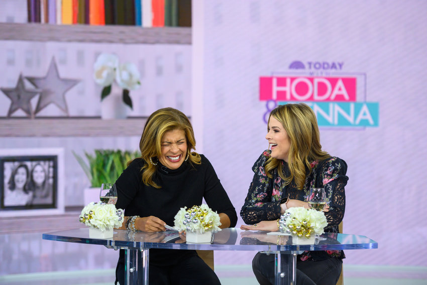 NBC Hoda Kotb, left, and Jenna Bush Hager are shown on a segment of &quot;Today with Hoda and Jenna.&quot;