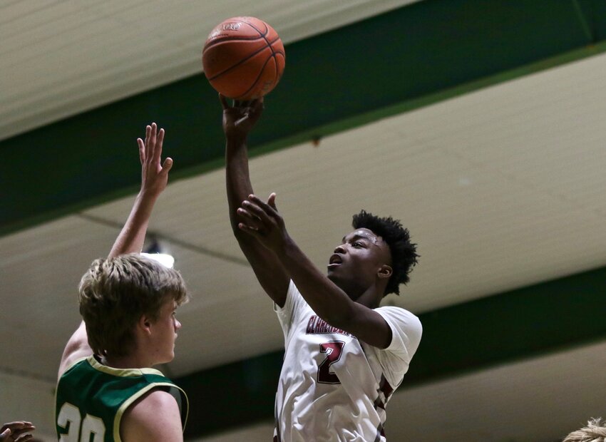 Clarendon Hall's Darius Aiken shoots against Thomas Sumter on Tuesday.