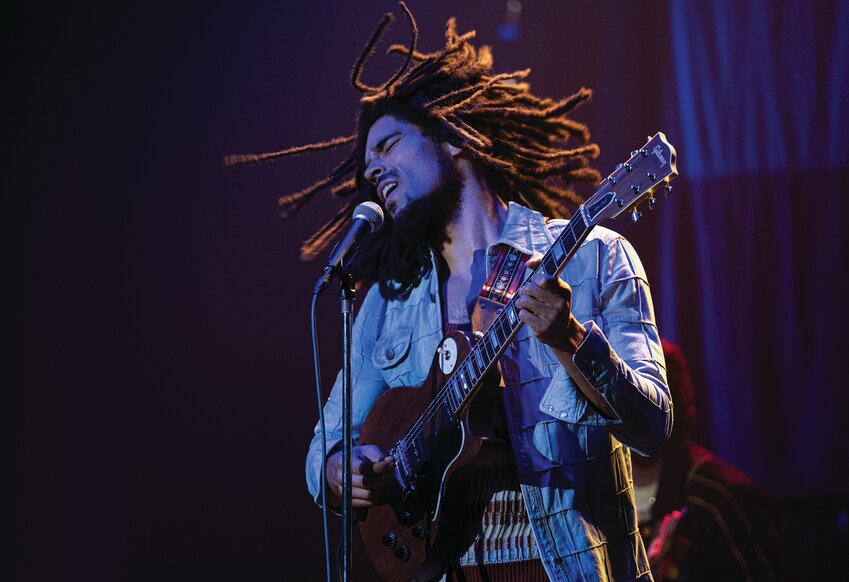 This image released by Paramount Pictures shows Kingsley Ben-Adir in &quot;Bob Marley: One Love.&quot;