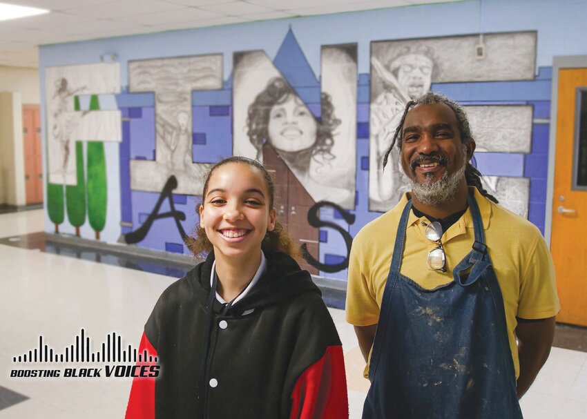 From left, Crestwood High School Junior Macenzi Randall and Visual Arts Teacher Ale'c Harding share their journey, lessons and advice when it comes to pursuing visual arts and searching for your identity.