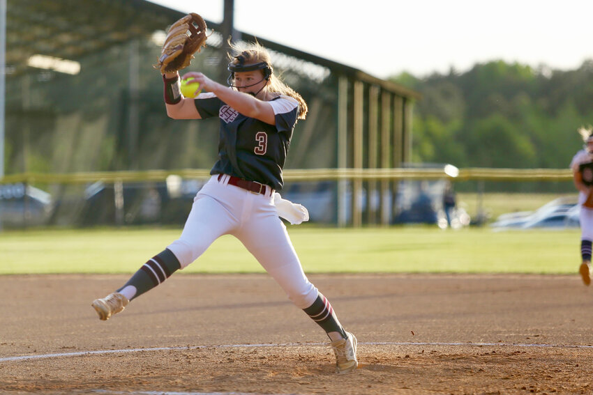 Clarendon Hall's Colleen McIntosh delivers against Dorchester Academy on Friday.