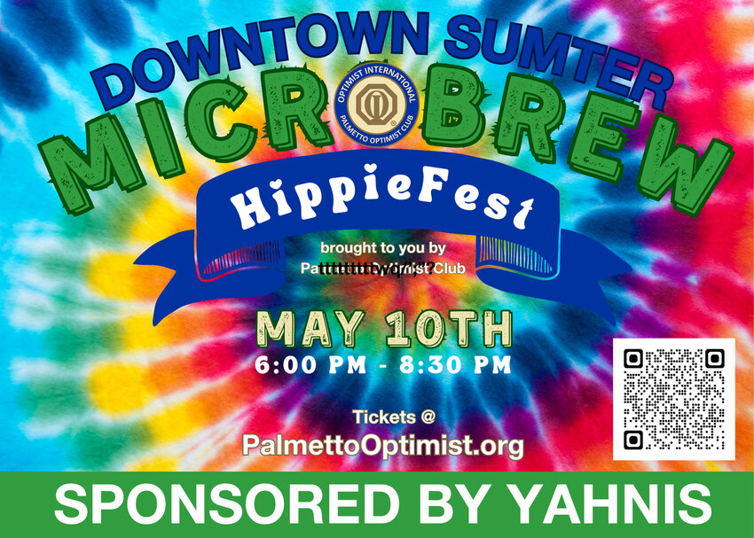 GRAPHIC PROVIDED Sumter Microbrew Hippiefest returns on Friday, May 10, in downtown Sumter.