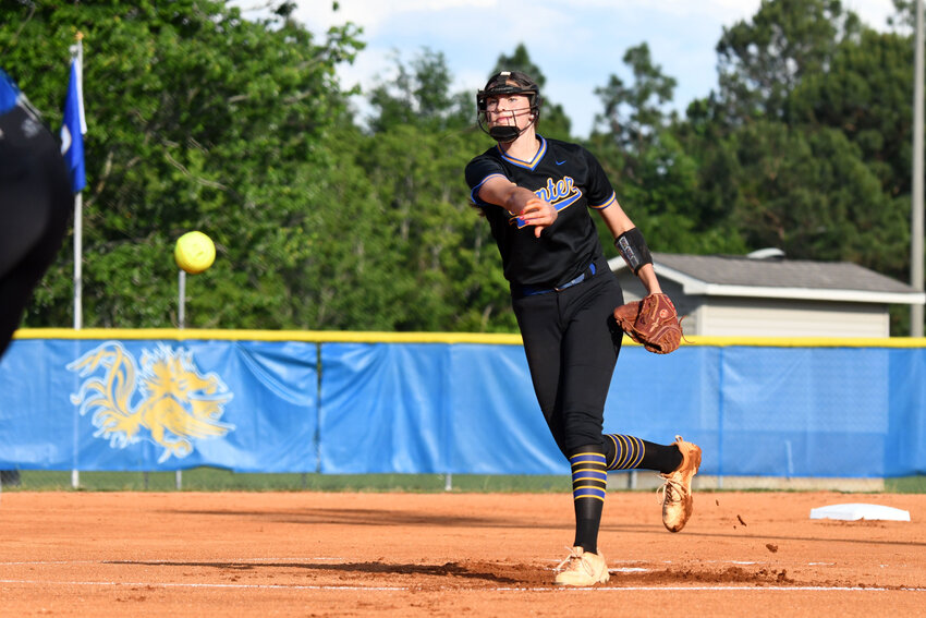 Sumter High's Lillie Ivey delivers a pitch against Cane Bay on Friday.