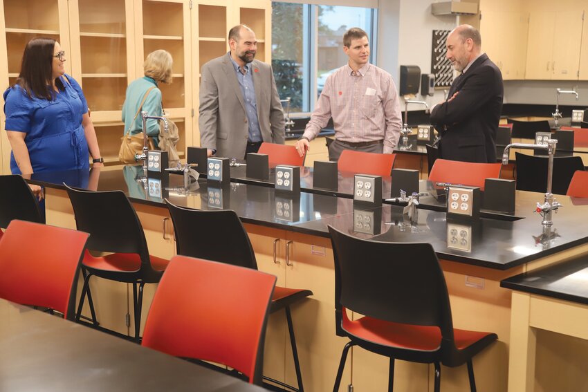 Guests tour a teaching lab Monday at a grand reopening and donor recognition ceremony for USC Sumter's renovated Science Building. A total of $10.9 million was raised in a public-private partnership effort as part of the renovation project.